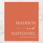 Moderne minimalistische elegante Verona Sunset bru Wijn Etiket (Enkel label)