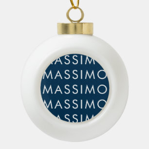 Moderne Minimalistische Elegante Vlakke Pruisische Keramische Bal Ornament