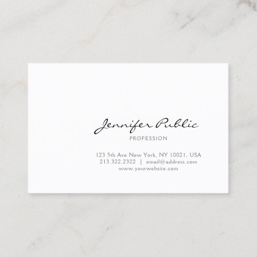 Moderne, minimalistische, elegante vormgeving visitekaartje (Achterkant)