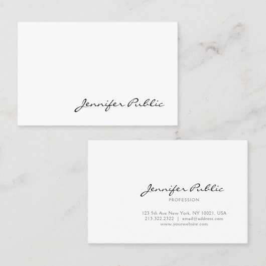 Moderne, minimalistische, elegante vormgeving visitekaartje (Voorkant / Achterkant)