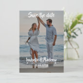 Moderne minimalistische elegante Waterverf bruilof Save The Date (Staand voorkant)