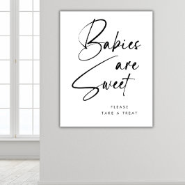 Moderne minimalistische elegante welkomstbaby's zi poster