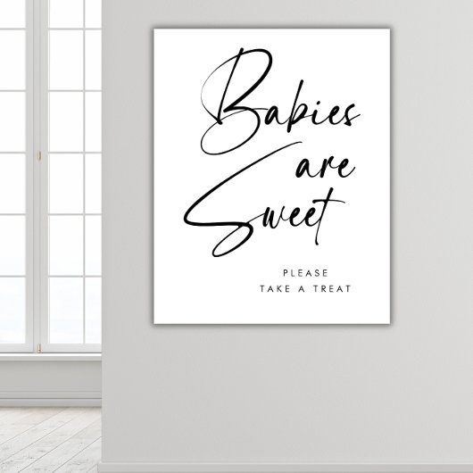 Moderne minimalistische elegante welkomstbaby's zi poster