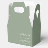 Moderne minimalistische elegante wijze groene brui bedankdoosjes (Geopend)