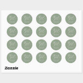Moderne minimalistische elegante wijze groene brui ronde sticker (Vel)