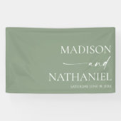 Moderne minimalistische elegante wijze groene brui spandoek (Horizontaal)