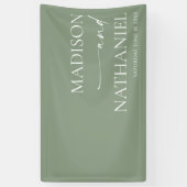 Moderne minimalistische elegante wijze groene brui spandoek (Verticaal)