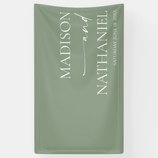 Moderne minimalistische elegante wijze groene brui spandoek (Verticaal)