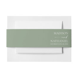 Moderne minimalistische elegante wijze groene brui uitnodigingen wikkel