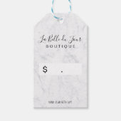 Moderne minimalistische elegante witte marmeren re cadeaulabel (Voorkant)
