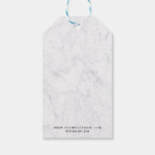 Moderne minimalistische elegante witte marmeren re cadeaulabel (Achterkant)