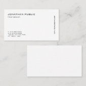 Moderne, minimalistische, elegante, witte stijlvol visitekaartje (Voorkant / Achterkant)