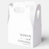 Moderne minimalistische elegante witte zwarte brui bedankdoosjes (Geopend)