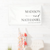 Moderne minimalistische elegante witte zwarte brui spandoek (Insitu)