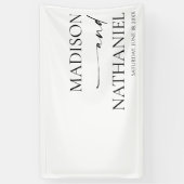 Moderne minimalistische elegante witte zwarte brui spandoek (Verticaal)