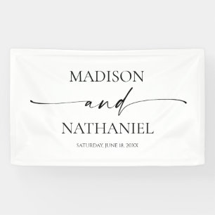 Moderne minimalistische elegante witte zwarte brui spandoek