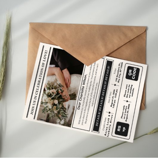 Moderne minimalistische elegante zwart-wit kaart