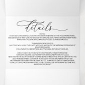 Moderne minimalistische elegante zwart witte bruil drieluik uitnodiging (Binnenkant midden)