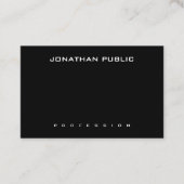 Moderne minimalistische elegante zwarte en witte r visitekaartje (Voorkant)