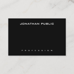 Moderne minimalistische elegante zwarte en witte r visitekaartje