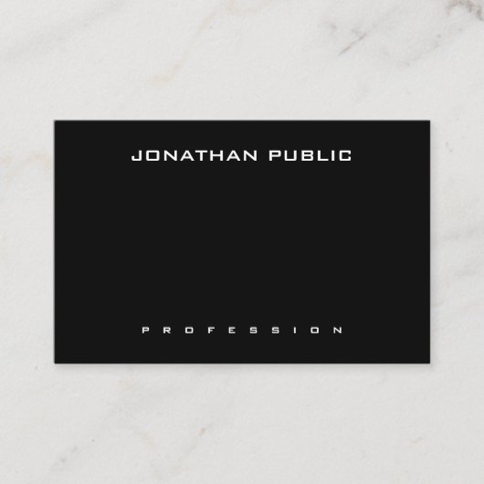 Moderne minimalistische elegante zwarte en witte r visitekaartje (Voorkant)