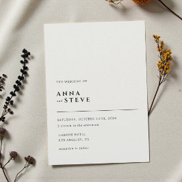 Moderne Minimalistische Elegante Zwarte Witte Brui Kaart