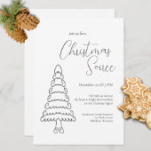 Moderne Minimalistische Elegante Zwarte Witte Kers Kaart