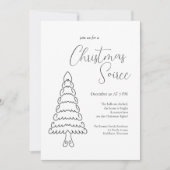 Moderne Minimalistische Elegante Zwarte Witte Kers Kaart (Voorkant)