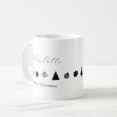 Moderne Minimalistische Elegante Zwarte Witte Kers Koffiemok (Voorkant links)