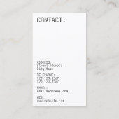Moderne minimalistische elektronische stijl geel visitekaartje (Achterkant)