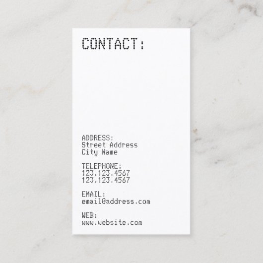 Moderne minimalistische elektronische stijl geel visitekaartje (Achterkant)