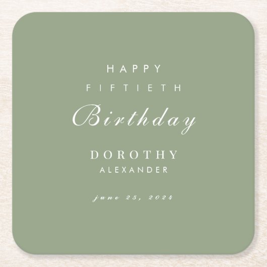 Moderne minimalistische elke mijlpaal Volwassen Ve Kartonnen Onderzetters (Voorkant)