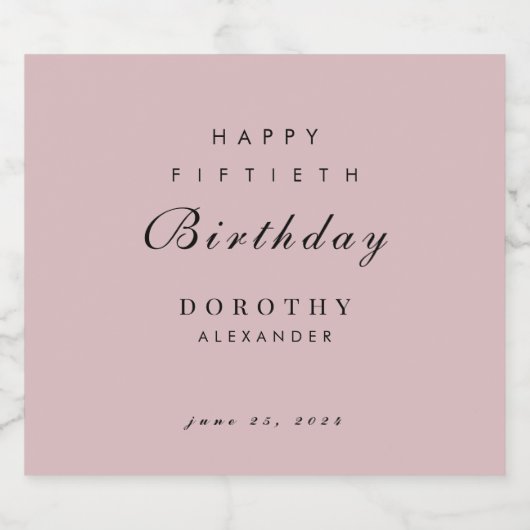 Moderne minimalistische elke mijlpaal Volwassen Ve Sparkling Wijnetiket (Enkel label)