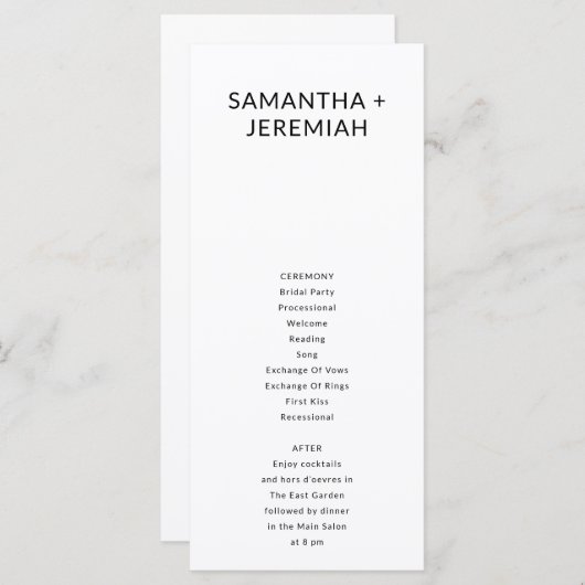 Moderne minimalistische en eenvoudige platte Kaart (Voorkant / Achterkant)