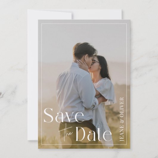 Moderne Minimalistische en Elegante Bourgondië Bru Save The Date (Voorkant)