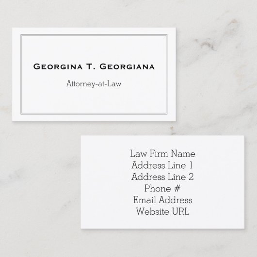 Moderne, minimalistische en elegante lijngrens visitekaartje (Voorkant / Achterkant)