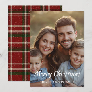Moderne Minimalistische Enkele-Foto Kerst Elegant Feestdagenkaart