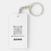 Moderne Minimalistische Enkele Foto QR Code Sleutelhanger (achterkant)