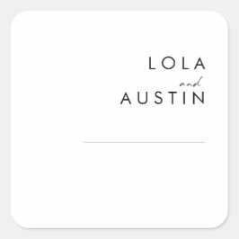 Moderne minimalistische envelopzegels vierkante sticker