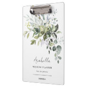 Moderne minimalistische eucalyptus bruiloft planne klembord (Links)
