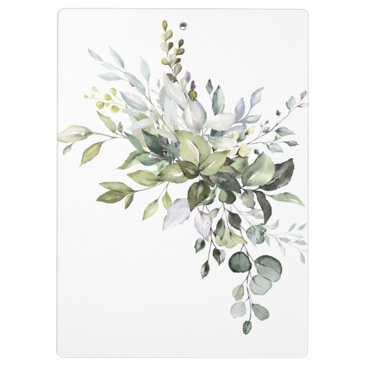 Moderne minimalistische eucalyptus bruiloft planne klembord (Achterkant)
