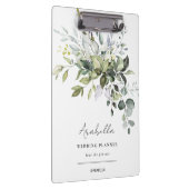 Moderne minimalistische eucalyptus bruiloft planne klembord (Rechts)