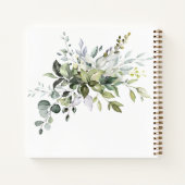 Moderne minimalistische eucalyptus bruiloft planne notitieboek (Achterkant)