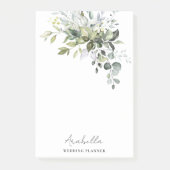Moderne minimalistische eucalyptus bruiloft planne post-it® notes (Voorkant)
