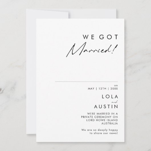 Moderne minimalistische evolutieaankondiging kaart (Voorkant)