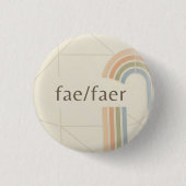 Moderne Minimalistische Fae/Faer LGBTQ Pride Speld Ronde Button 3,2 Cm (Voorkant)