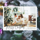 Moderne minimalistische familie foto kerst Kaart