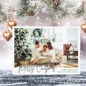 Moderne minimalistische familie foto kerst Kaart