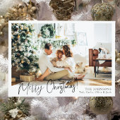 Moderne minimalistische familie foto kerst Kaart