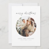 Moderne minimalistische familie foto kerst Kaart (Voorkant)